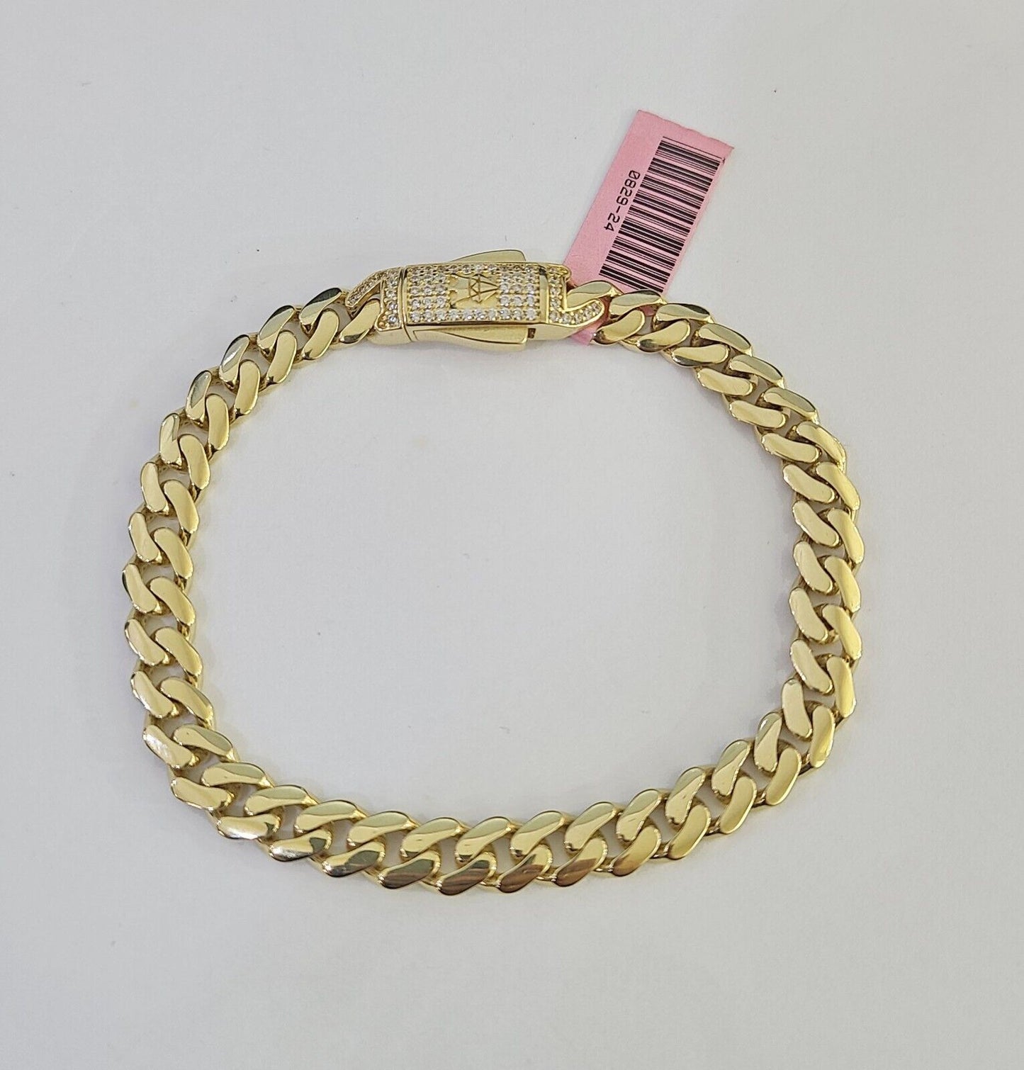 14K Royal Monaco Cuban Bracelet Yellow Gold 7mm 8 inches Box Lock