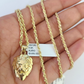 10k Solid Rope Chain 2mm Lion Pendant Charm Necklace SET 18-22" Ladies Yellow