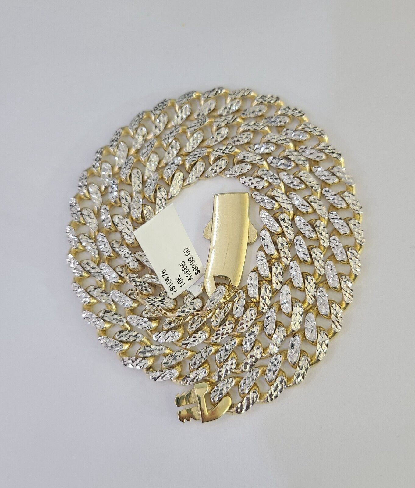 Real 10k Royal Monaco Chain 8mm Diamond Cut 22 inches Yellow Gold Necklace