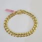 Real 14K Miami Cuban Bracelet Yellow Gold Box Clasp 7.5" Inch 10mm Link Hollow