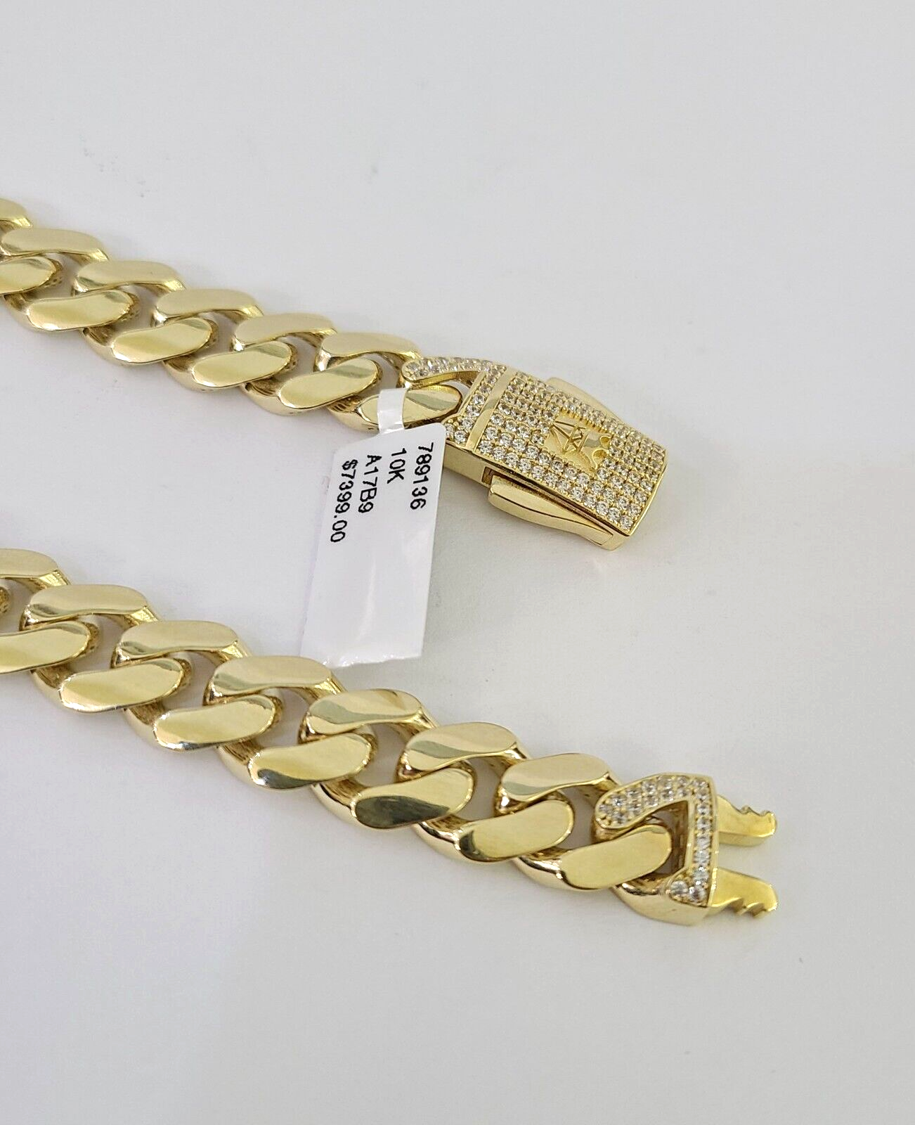 Real 10K Royal Monaco Bracelet Yellow Gold 8.5" Box Clasp 11mm Genuine Mens