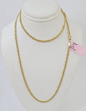 14k Yellow Gold Miami Cuban Link Chain Necklace 3mm 18-26 Inches Real