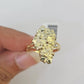 Real 10k Nugget Ring Yellow Gold Casual Ring 10kt Genuine