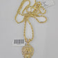 Real 10k Milano Rope Chain Roaring Lion Charm Necklace SET 3mm 18" 20" 22" 24"