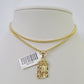 10K Franco Chain Jesus Head Pendant Charm Necklace 16"-24" 2mm Gold SET Yellow