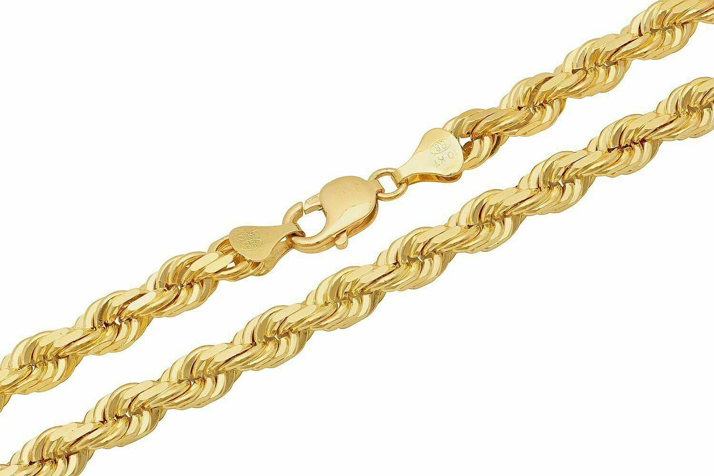 Solid 10k Yellow Gold Rope Chain 1mm-10mm Diamond Cut 16"-30"