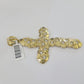 10K Jesus Cross Charm Pendant Nugget Religious Yellow Gold Real 10kt