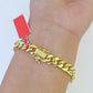 Real 10k Gold Miami Cuban link Bracelet 8mm 8" 9" REAL 10kt Yellow Gold