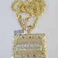 Real 10k Solid Rope Chain Last Supper Charm Set 6mm 20"-30" Inch Necklace Gold