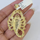 Real 10k Miami Cuban Chain Scorpion Charm Set 4mm Yellow Gold Necklace Pendant