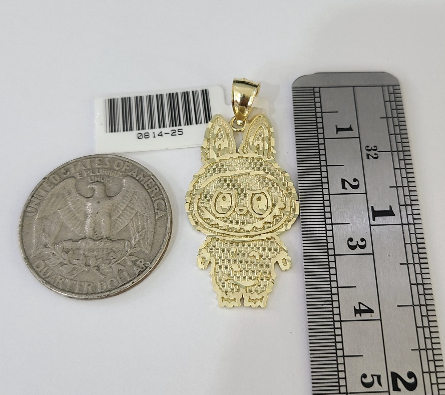 10k Cartoon Monster Charm Pendant Men Women 10kt Real Yellow Gold