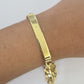 10k Cuban Link ID Bracelet 9" Lobster Clasp Real 10Kt Yellow Gold