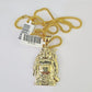 10K Gold Franco Chain Laughing Buddha Charm Pendant 20-26 inches 2.5mm Yellow