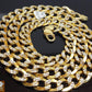 Real 10k Gold Cuban Curb Link Chain 10mm 24 Inch Two-tone Diamond Cut Necklace