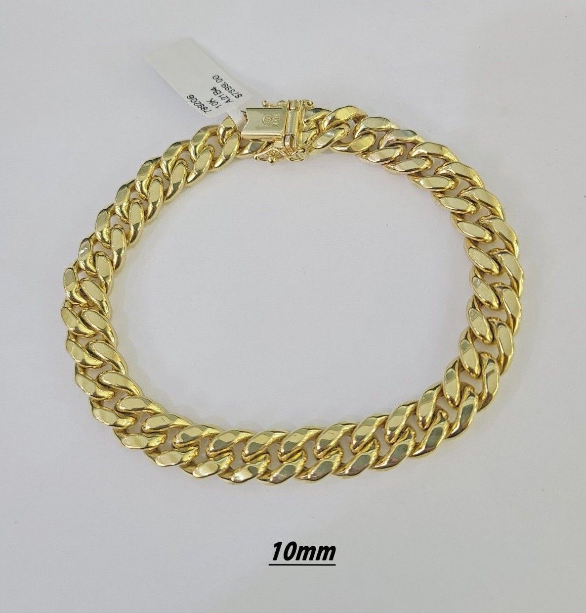 Real 10k Miami Cuban link Bracelet 6mm-11mm 7.5"-9" 10kt Yellow Gold