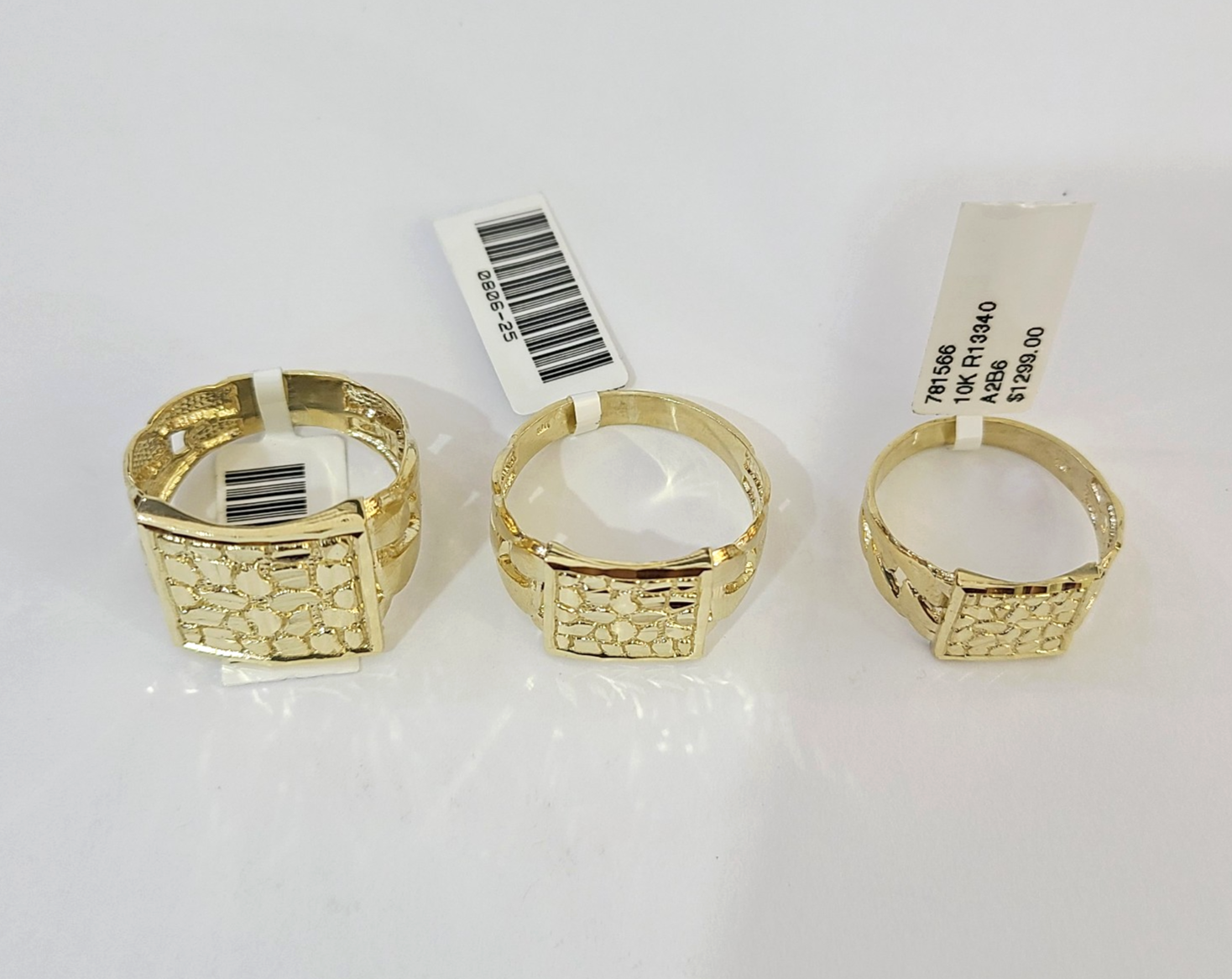 10k Nugget Cuban Ring Yellow Gold Women Men Real Genuine 10Kt