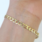 10k Yellow Gold Cuban Link ID Bracelet 8" 6mm Lobster Clasp Real 10Kt