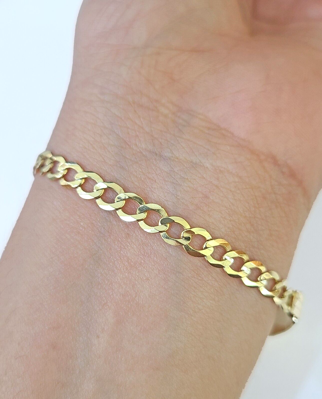 10k Yellow Gold Cuban Link ID Bracelet 8" 6mm Lobster Clasp Real 10Kt