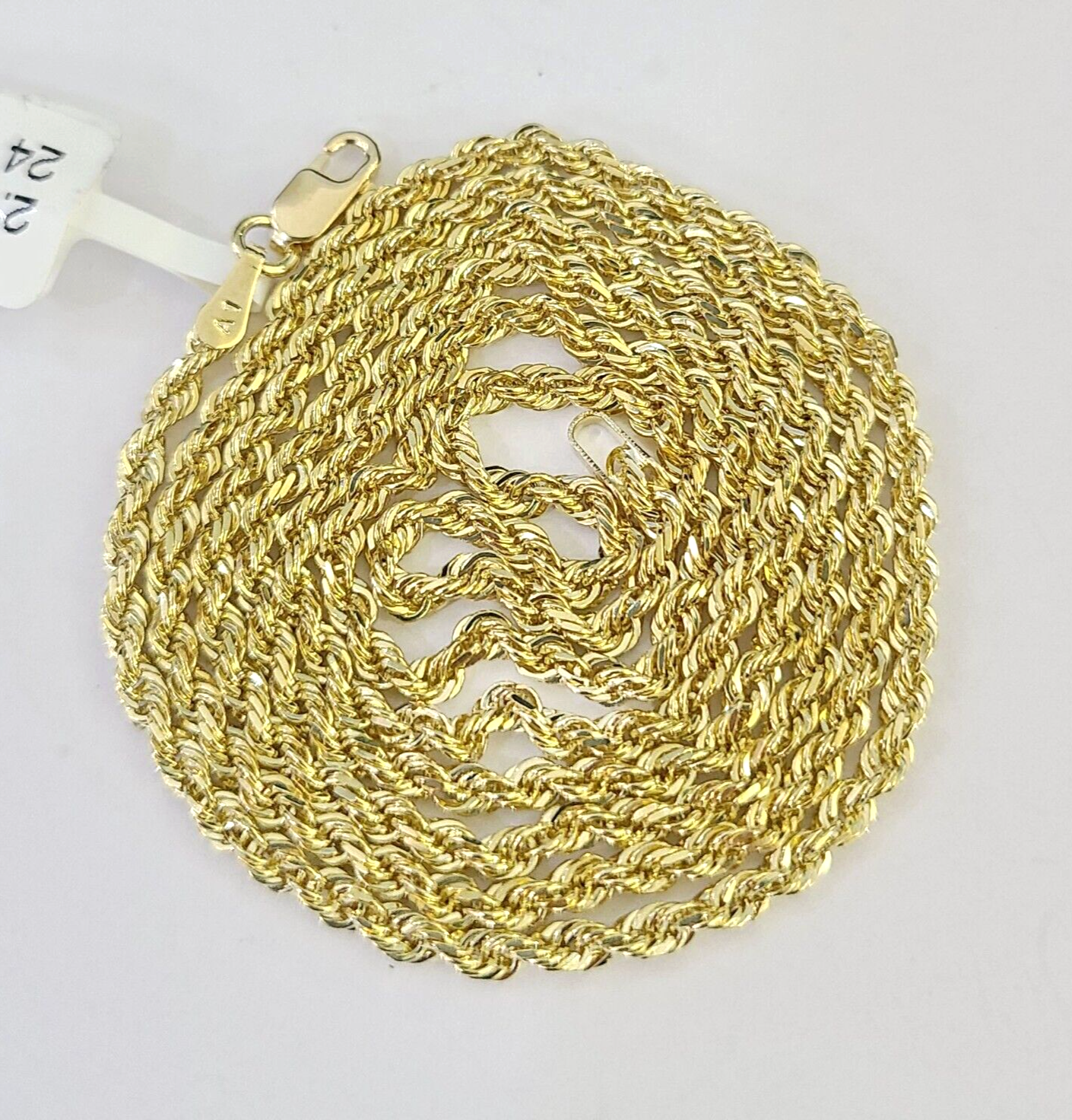 10k Solid Real Rope Chain Necklace 2.5mm 16"-24" Yellow Gold Men Women Genuine