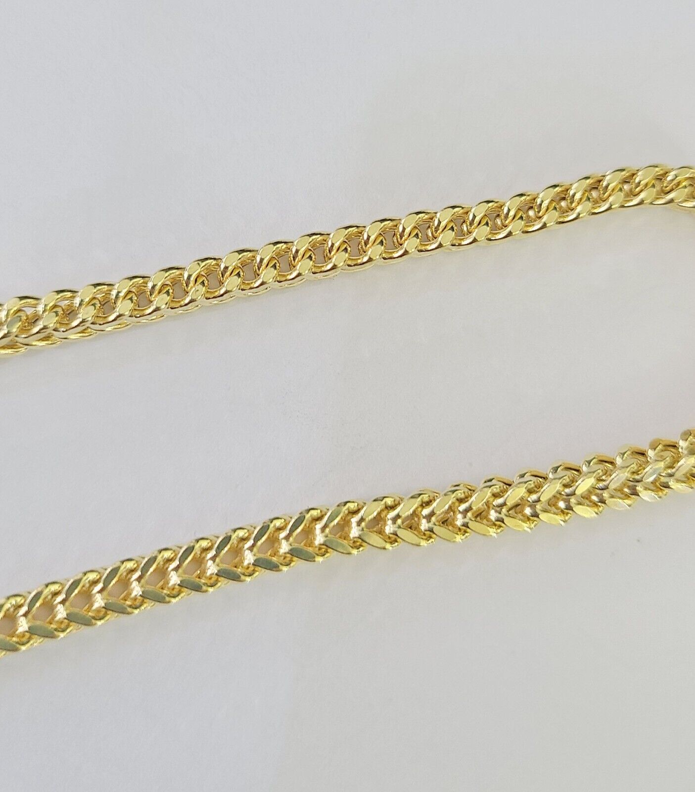 10k Franco Bracelet 4mm 8" Inch Yellow Gold Men Women Link Real 10kt
