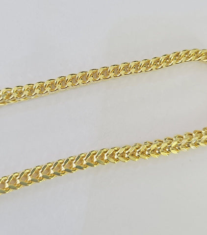 10k Franco Bracelet 4mm 8" Inch Yellow Gold Men Women Link Real 10kt
