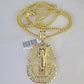 10K Franco Chain Pharaoh Pendant Charm Necklace 20"-28" 4mm Yellow Gold SET