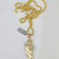 10K Franco Chain Saint Jude Pendant Charm Necklace 20"-26" 2.5mm Yellow Gold