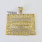 Real 10k Last Supper Pendant Charm Yellow Gold Mens Nugget 2" Diamond Cut