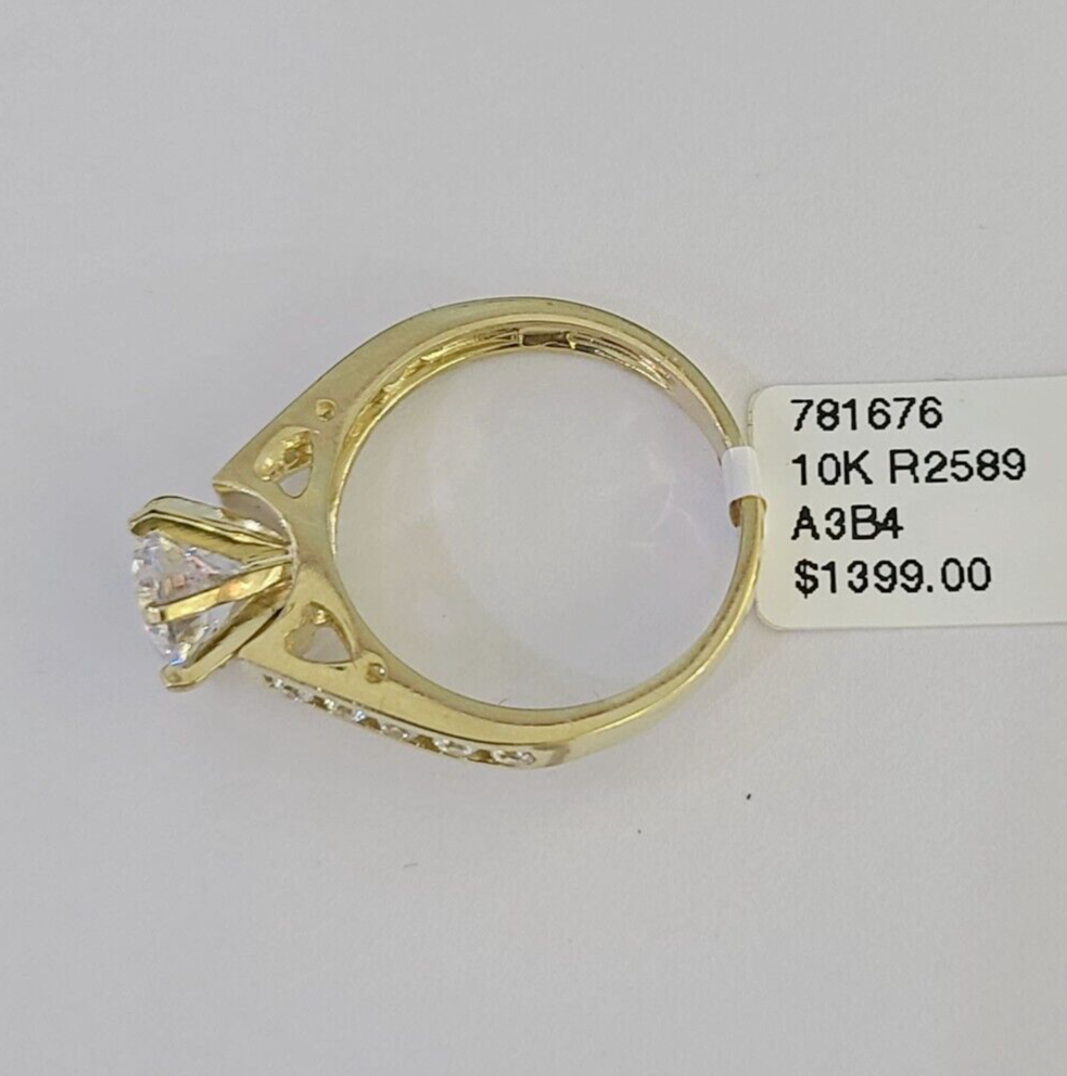 Real 10k Yellow Gold Ring Wedding Engagement Casual 10Kt Genuine