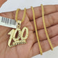 10K Gold Franco Chain 100 Charm Pendant 20-26 inches 2.5mm REAL Yellow