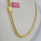 Real 14K Miami Cuban Link Chain Necklace Yellow Gold 22 inch 7mm Mens 14KT