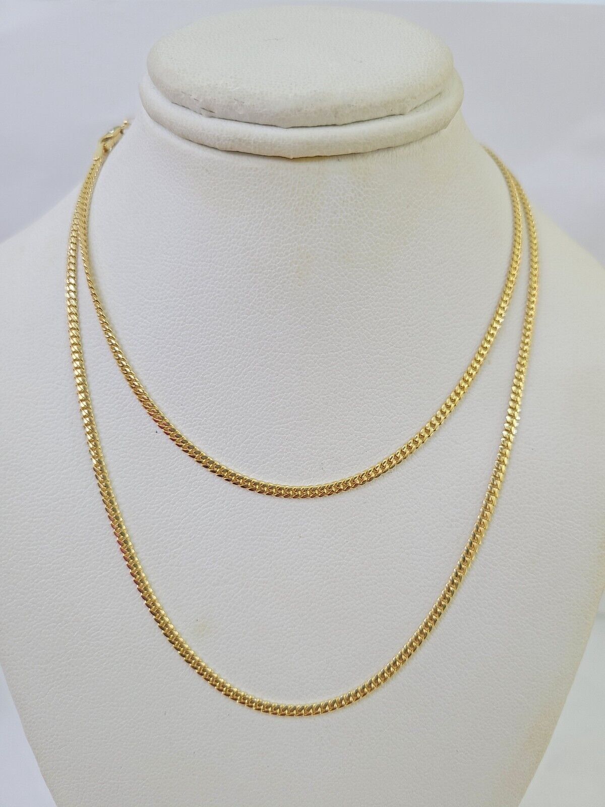 18k Real Solid Miami Cuban Chain Yellow Gold 3mm 24" Inch Genuine Necklace