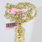 14k Solid Figaro Chain Jesus Head Pendant Gold 4mm 18-28 inch SET Necklace
