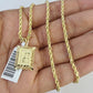 10k Gold Initial H Charm Rope Chain 16"-26" 2.5mm SET Necklace Alphabet Pendant