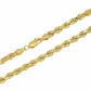 Solid 10k Yellow Gold Rope Chain 1mm-10mm Diamond Cut 16"-30"