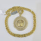 10k Solid Rope Chain Head Charm Set 4mm 18"-28"Inch Necklace REAL Gold