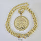 Real 10k Rope Chain Last Supper Charm Set 7mm 18"-26" Inch Necklace Yellow Gold