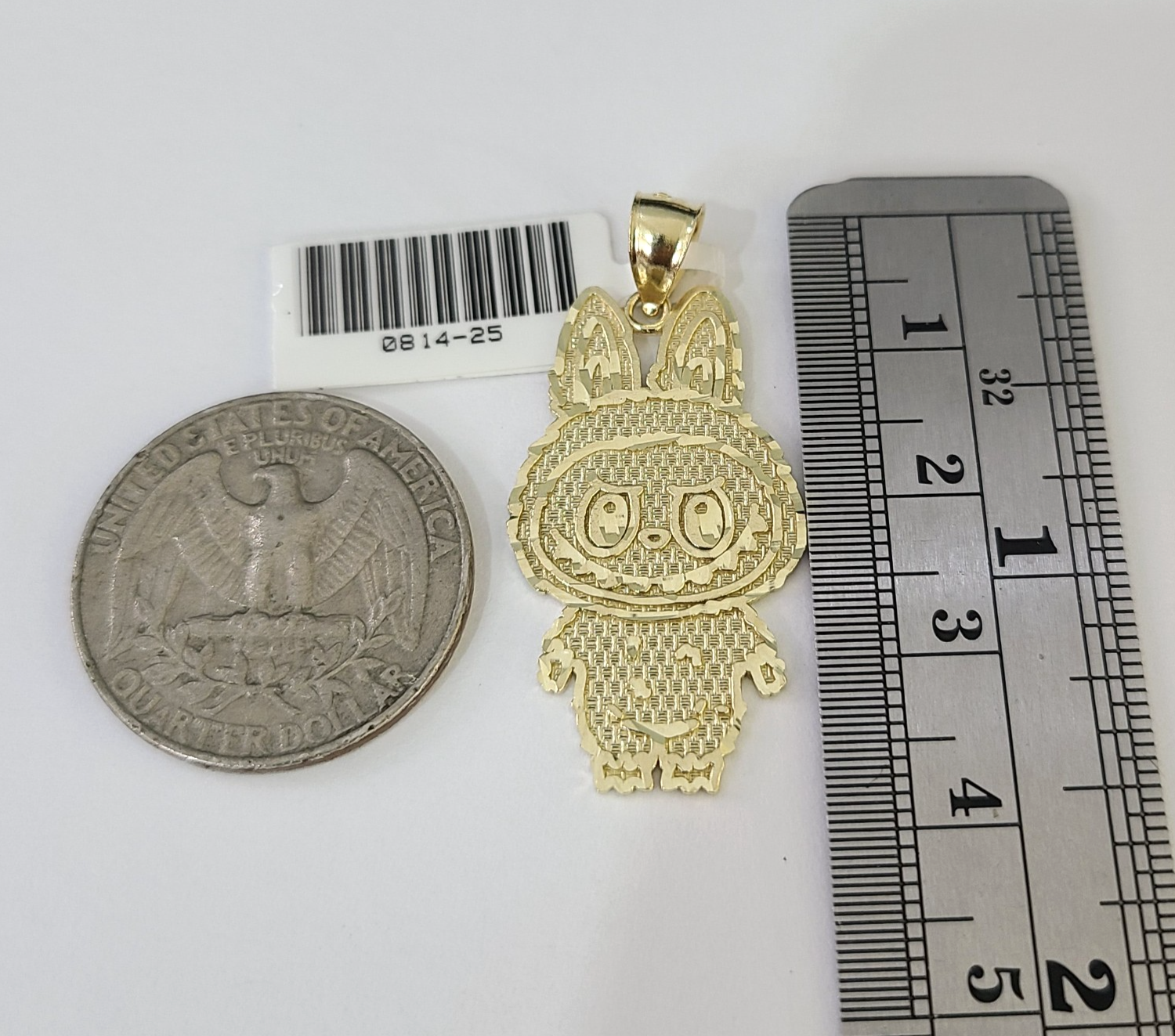 10k Cartoon Monster Ring Charm Pendant Yellow Gold Women Men Real Genuine