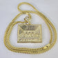 10K Franco Chain Last Supper Pendant Charm Necklace 20"-28" 4mm Yellow Gold SET