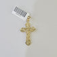 10K Gold Miami Cuban Chain INRI Cross Charm Length 18"-26" 2.5mm REAL Yellow