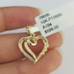 10K Real Heart Charm Pendant Gold 10kt Genuine Yellow