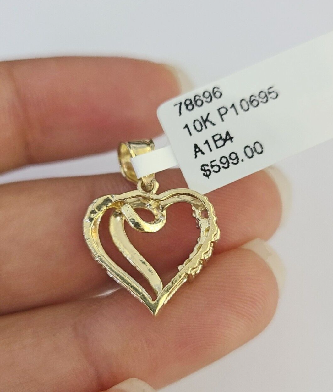 10K Real Heart Charm Pendant Gold 10kt Genuine Yellow