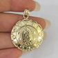 Real 10K Jesus Virgin Mary Pendent Charm 10kt yellow Gold Guadalupe