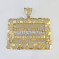 Real 10k Last Supper Pendant Charm Yellow Gold Mens Nugget 2.5" Diamond Cut