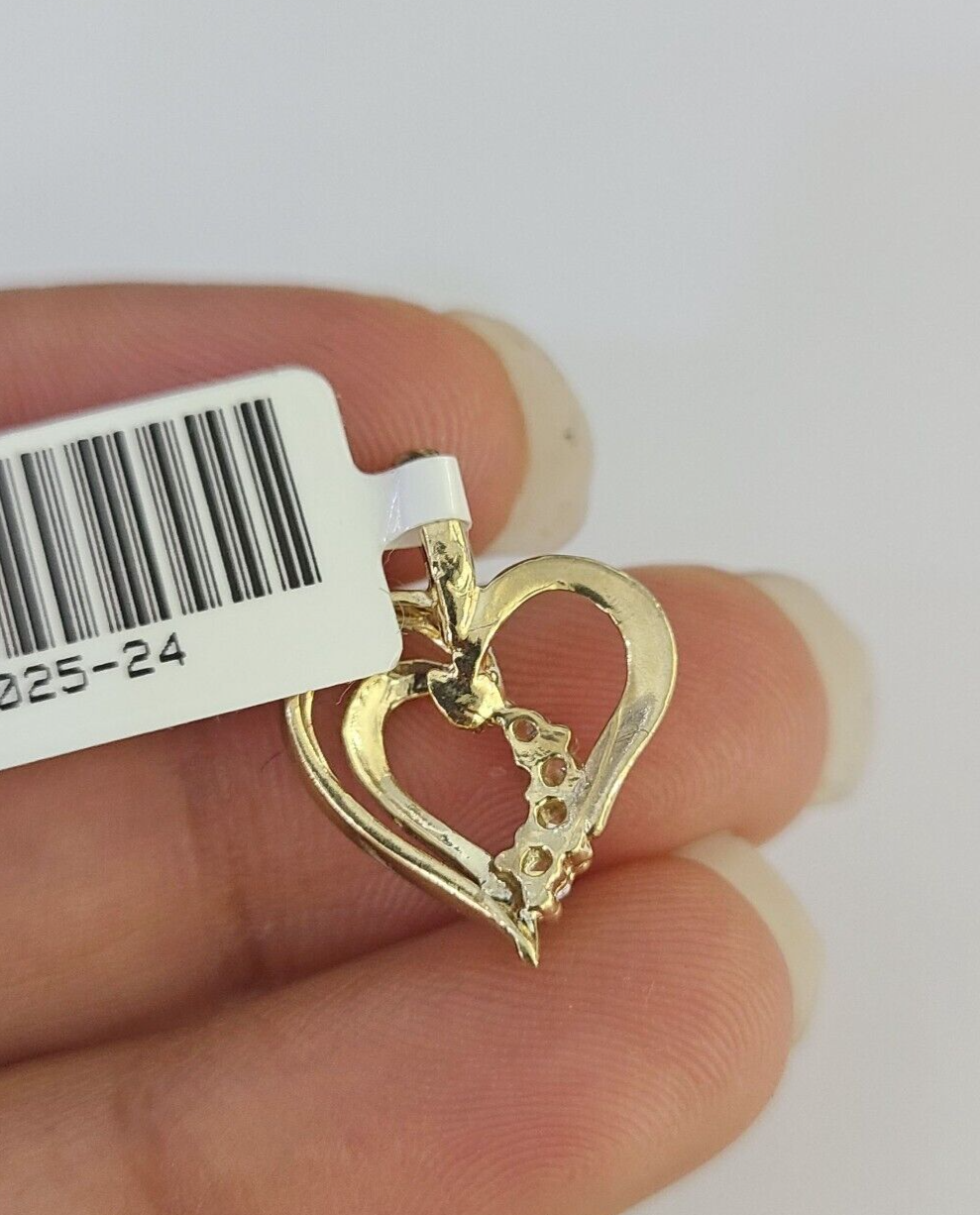 10K Real Heart Charm Pendant Gold 10kt Genuine Yellow