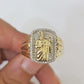 Real 10k Diamond Mens Ring Saint Jude Band Yellow Gold Casual Genuine Natural