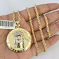 10k Solid Rope Chain 3mm Jesus Christ Pendant Charm Necklace SET 18-26 in