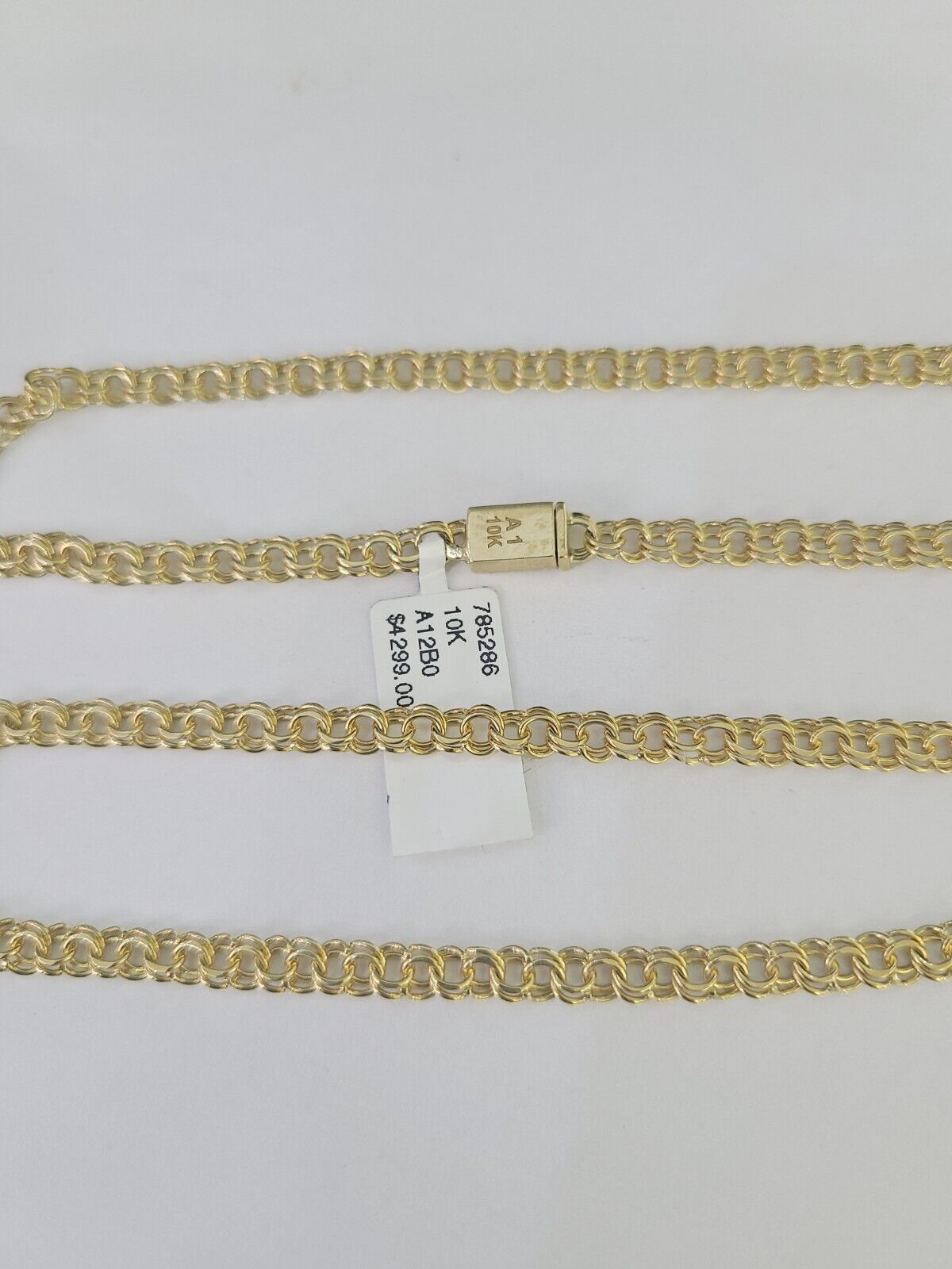 Real 10k Gold Chino ID Chain 4mm 20Inch Yellow Necklace Real Gold