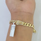 Real 10K Royal Monaco Bracelet Yellow Gold 7" Box Clasp 7mm Genuine Unisex