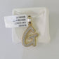 10k Yellow Gold Diamond G Charm Pendant Initial Alphabet Letter Real Genuine